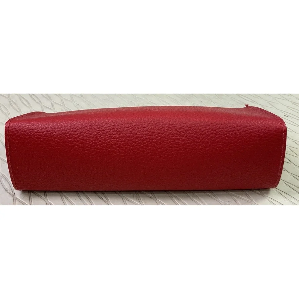 Guess Red Eyeglass‎ Case Sunglasses Holder Faux Leather Snap Closure 6.5x2.75x2